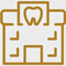 dental clinic icon featuring a heart shaped tooth symbolizing care and health with twelve steps to dental hygiene