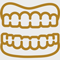 dental impression showing upper and lower teeth with two sets of molars